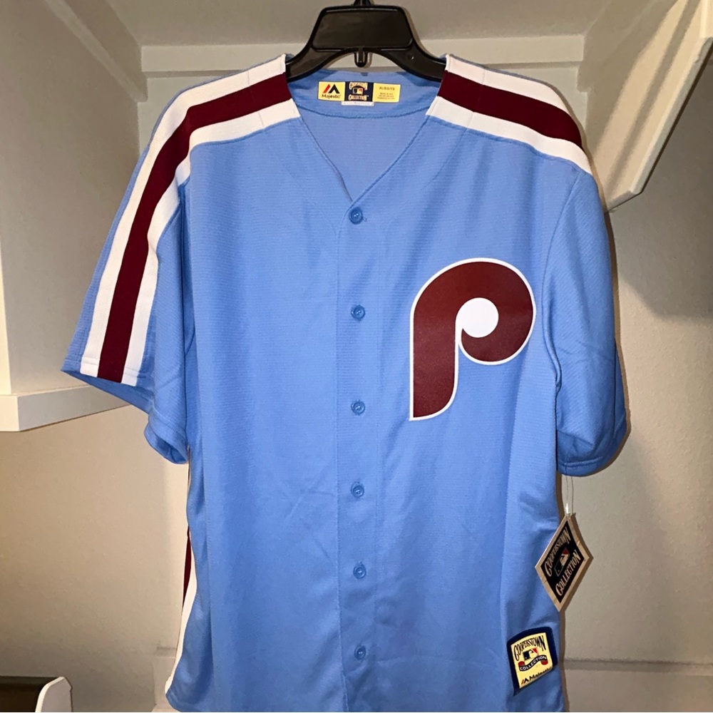 ⚾️🔔 Philadelphia Phillies Retro B HARPER Majestic MLB Baseball Jersey 🏟️⚾️